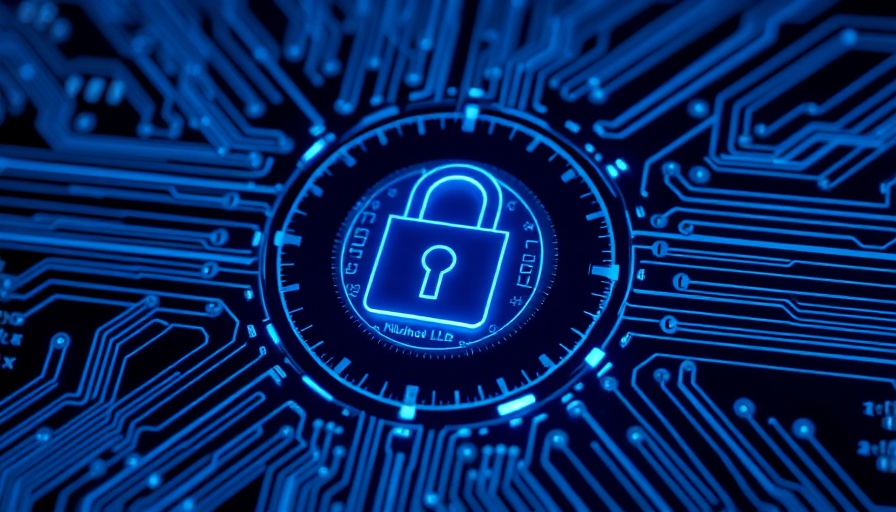 Futuristic digital lock symbolizing cybersecurity solutions for SMBs.