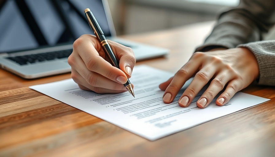 Close-up of hands signing a document for Sole Proprietorship vs LLC decision.