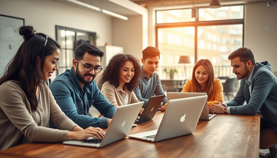 Diverse group exploring benefits of summer internships in a modern office.
