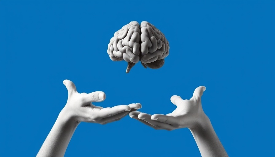 Surreal brain and hands concept; AI tools for habit building