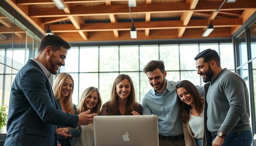 Diverse team displaying fulfillment in leadership in office.