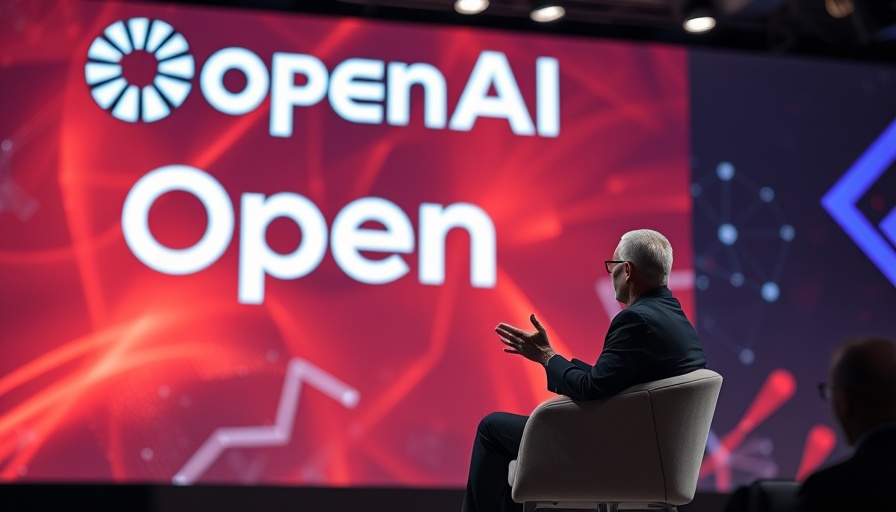 Man speaking at OpenAI event, seated on stage