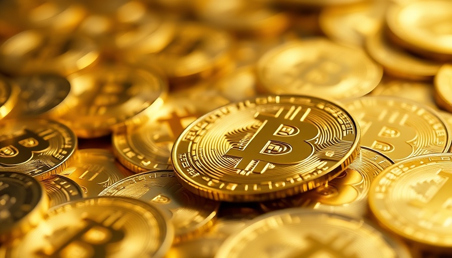 Close-up of golden bitcoins representing altcoins threat cryptocurrency market.