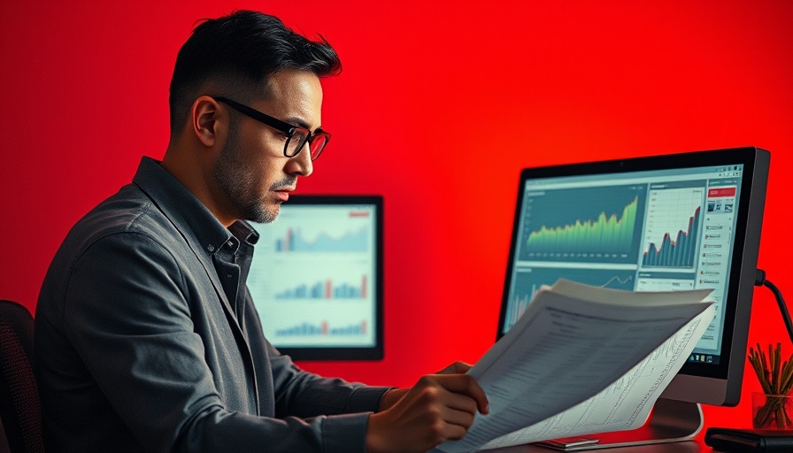 Man analyzing cost of living adjustment with charts on screen.