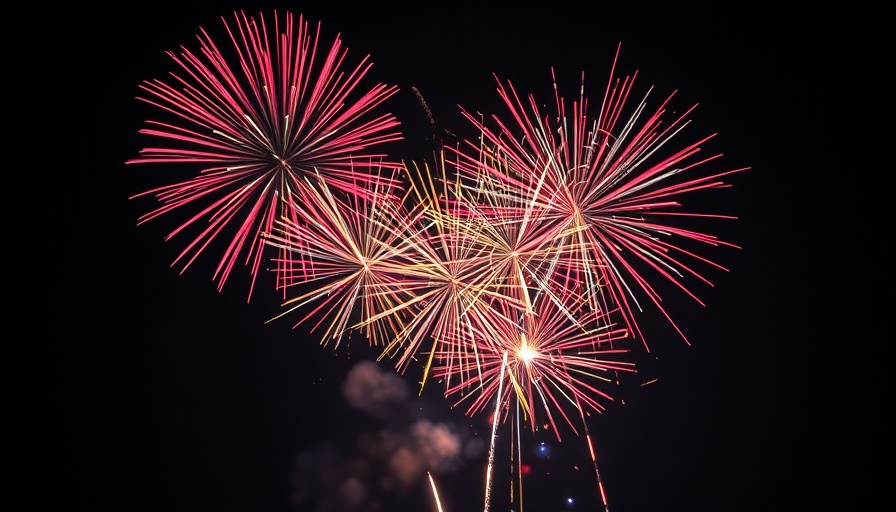 Vibrant fireworks display for Fourth of July celebration.