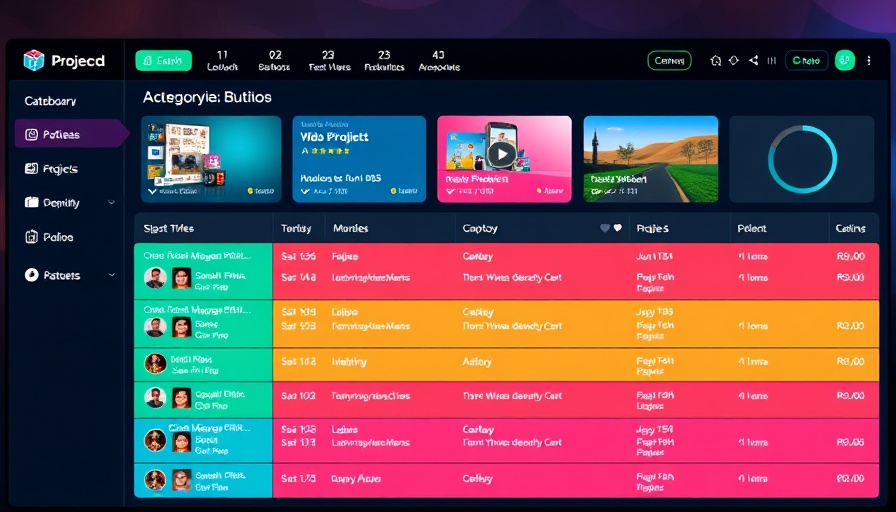 Dashboard displaying video production templates with tasks.
