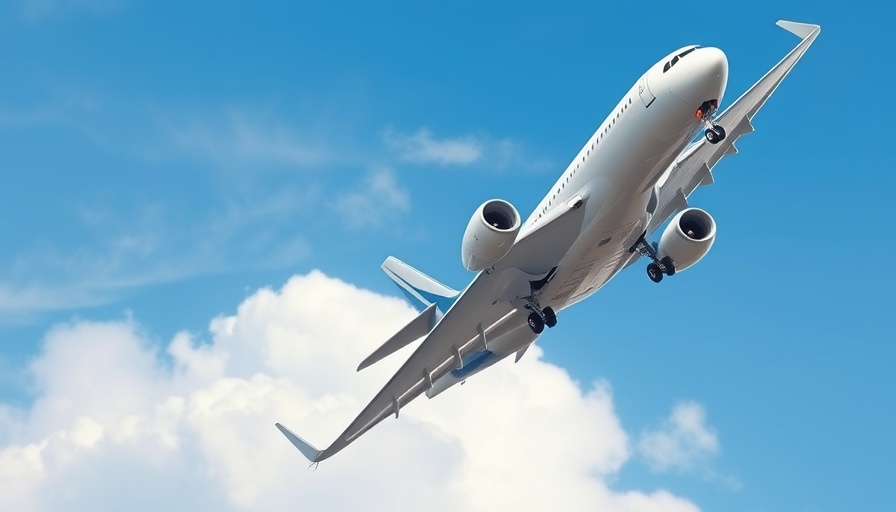 Commercial airplane flying against a blue sky with clouds, AI in airline industry