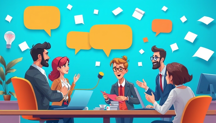 Vibrant cartoon of office team collaboration on Hootsuite alternatives
