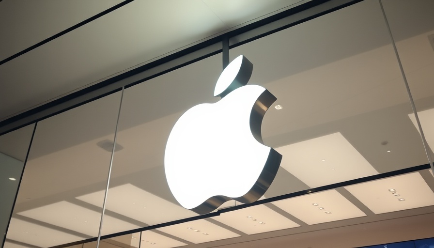 Illuminated Apple logo in a modern store interior, Apple COO transition.