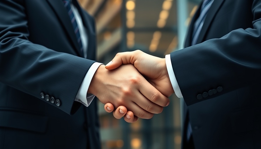 Business handshake symbolizes VC-backed mergers and buyouts.