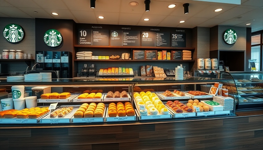 Starbucks pastry display with various baked goods.