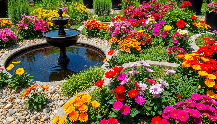 Vibrant garden with flowers thriving in heatwave