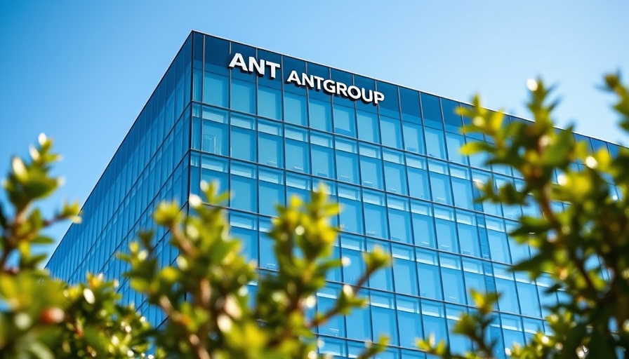 Ant Group office building showcasing Circle's USDC Stablecoin Blockchain Integration.