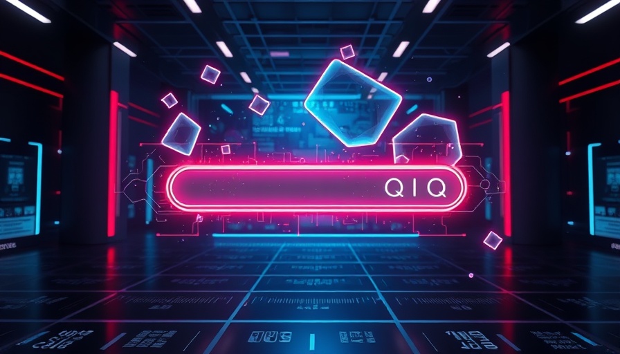 Futuristic AI search visualization with vibrant colors.