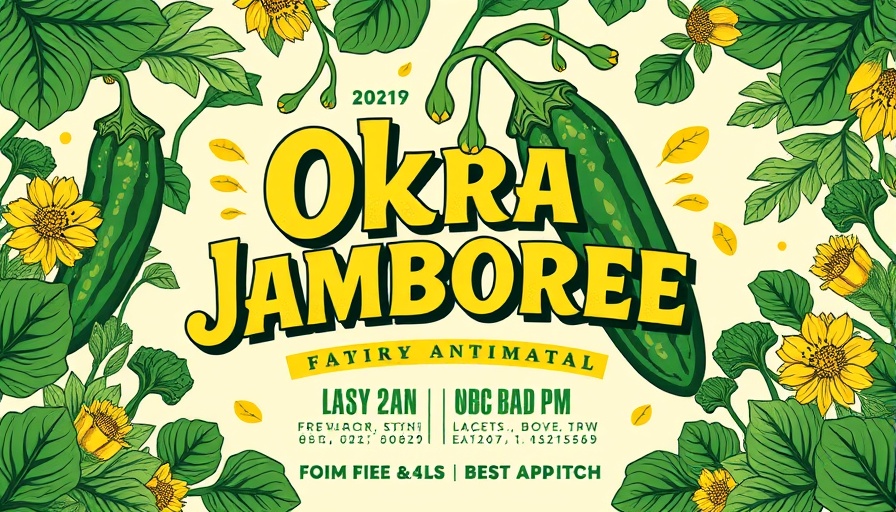 Okra Jamboree event flyer in Pittsboro, colorful and detailed