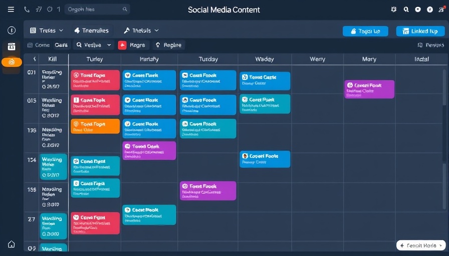 Organized social media calendar template for LinkedIn content planning.