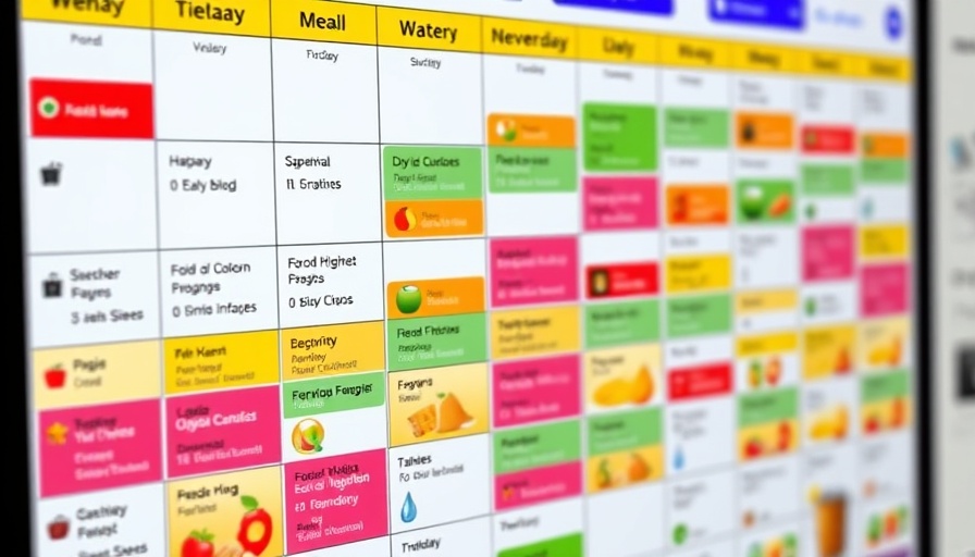 Food Journal Templates for Business Optimization: Colorful digital meal calendar.