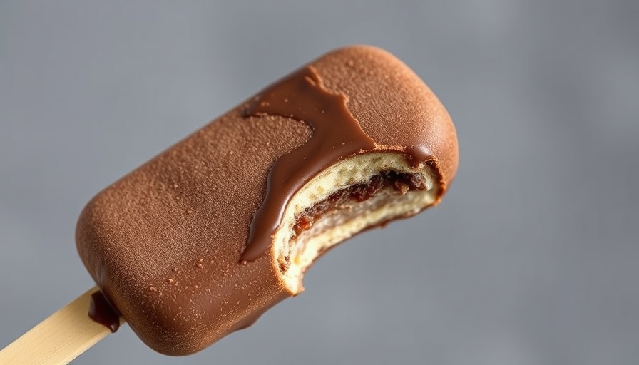 Delicious chocolate ice cream bar on wooden stick for National Ice Cream Day Free Dilly Bars.