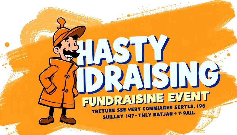 Illustrative poster for local events fundraising art opening