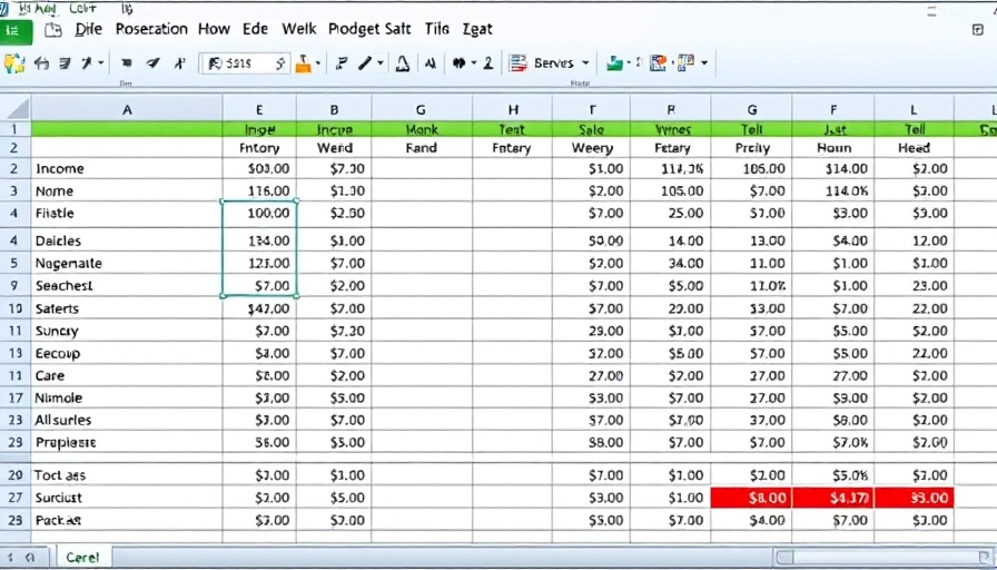 Household budget template for Google Sheets showcasing income and expenses.