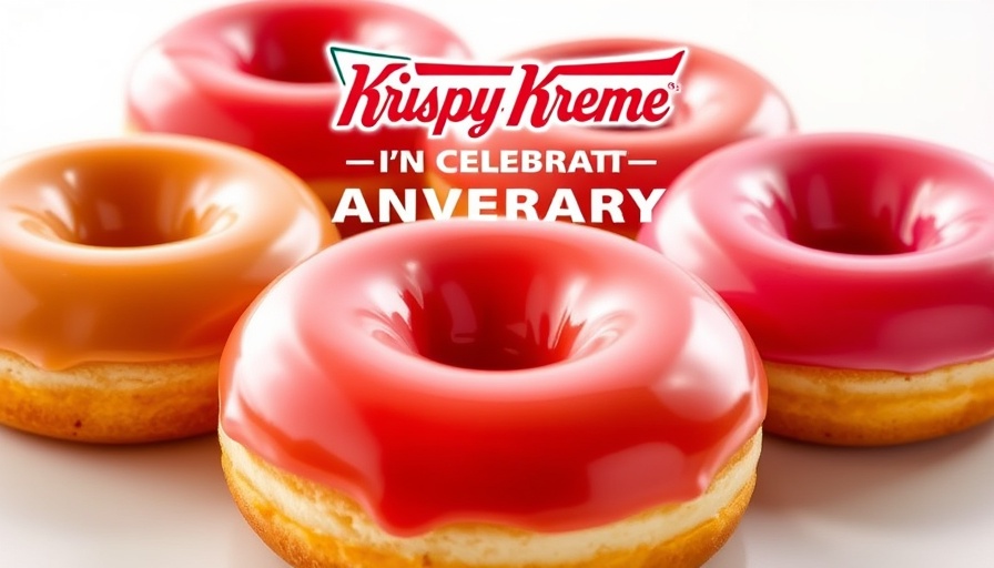 Krispy Kreme Birthday Deal promo with glazed donuts and offer details.