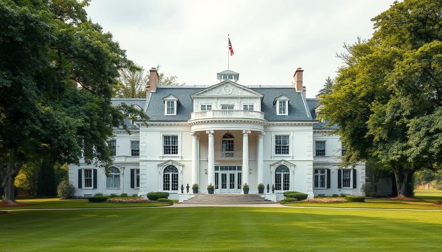Iconic white building representing leadership in Winning the AI Race.