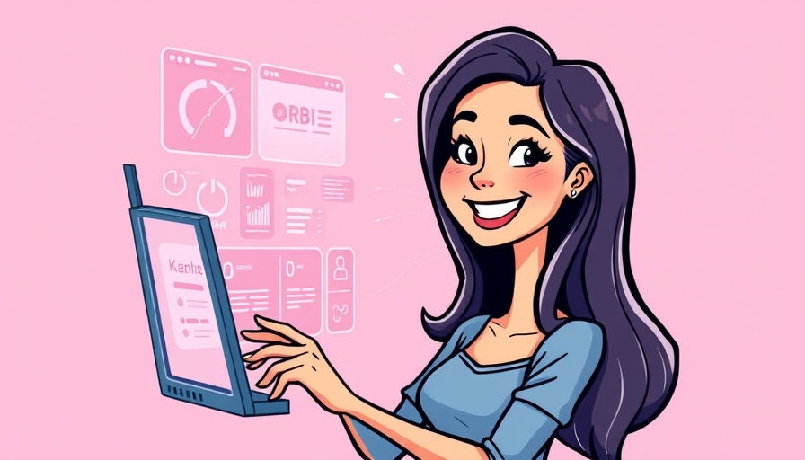 Illustration of woman using digital interface, symbolizing best B2B CRM software.