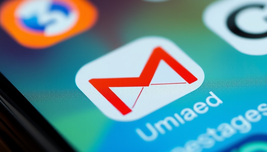 Gmail app icon with numerous unread messages notification.
