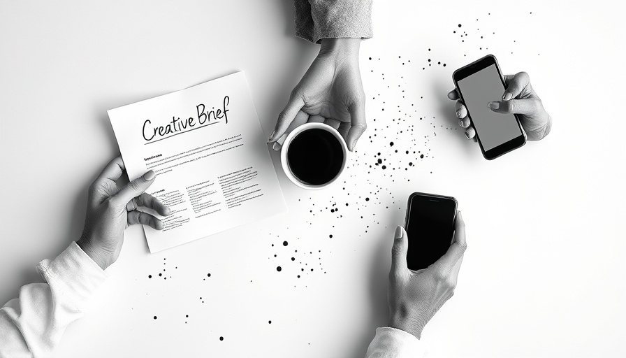 Creative brief essentials depicted with hands and sketches.