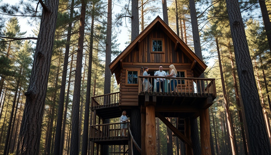 Visitors exploring treehouse at Museum of Life and Science.