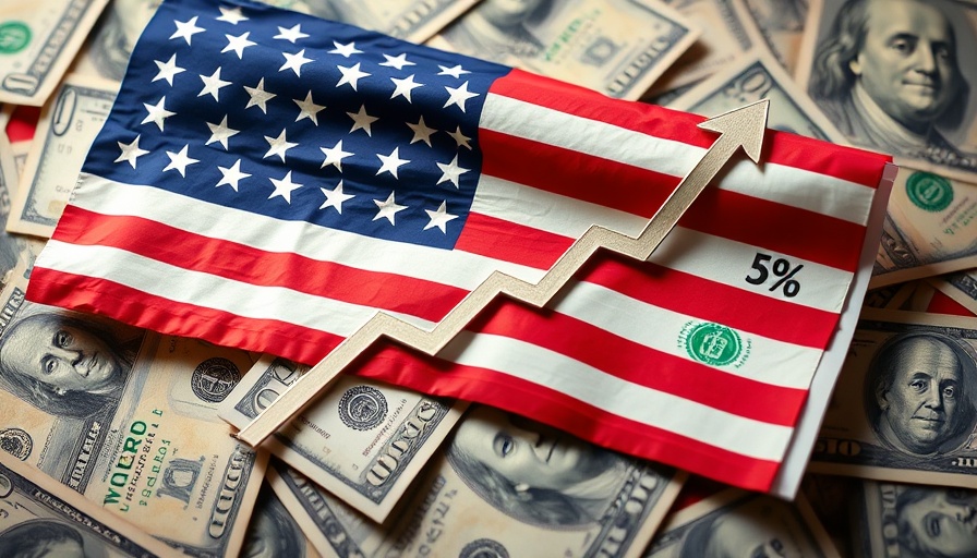 Impact of retail price increases due to tariffs symbolized by dollar bills and arrows.
