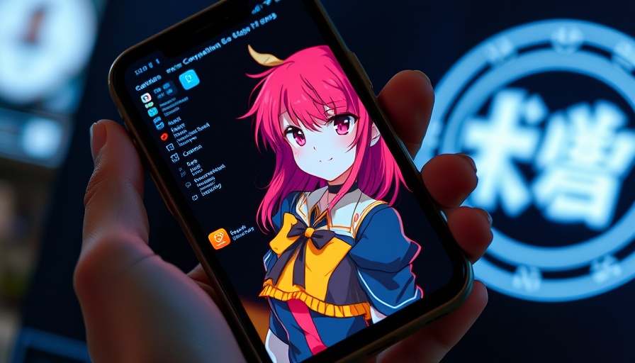 Vibrant anime character on smartphone showcasing AI Anime Companions.