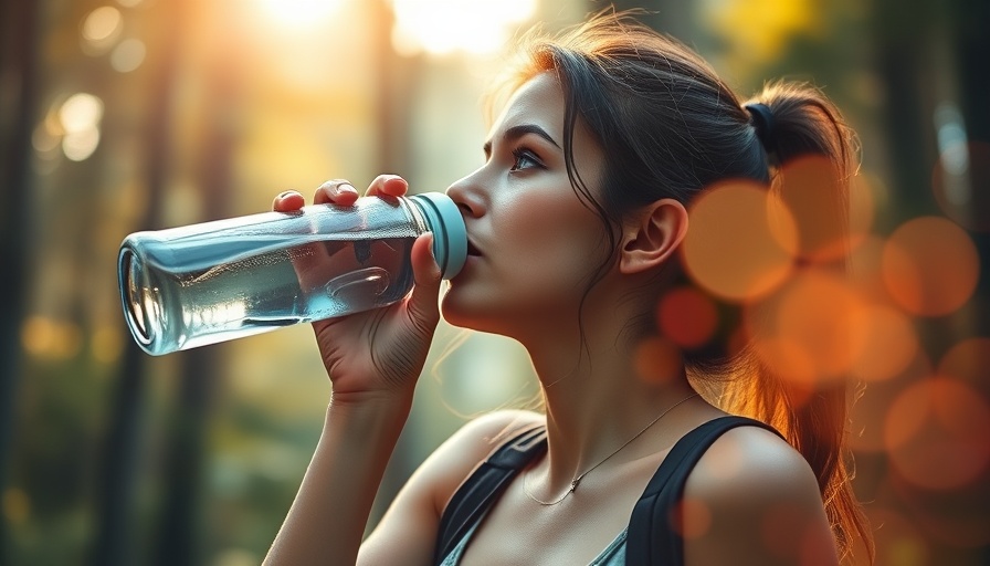 Woman with reusable bottle promoting bottle recycling initiatives.
