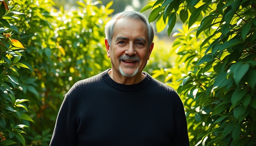 Man enjoying eco-friendly gardening in a lush garden at Kew Gardens.