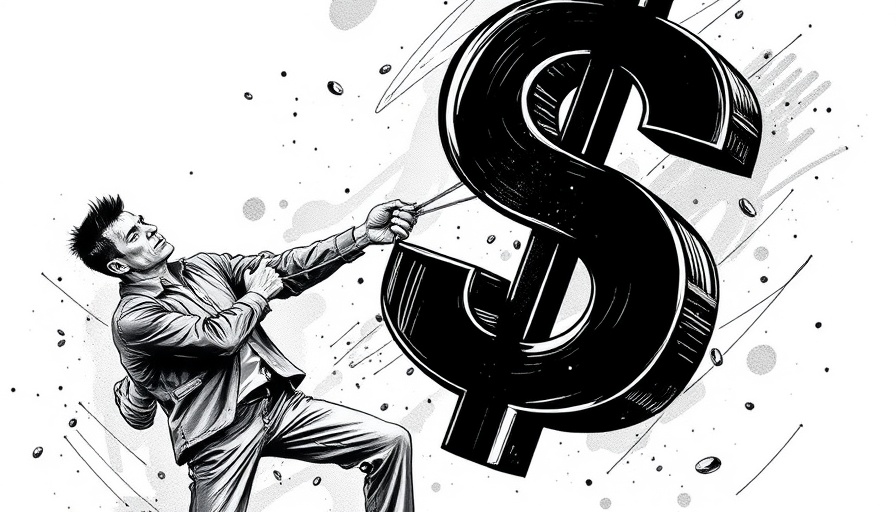 Man pulling dollar symbol; concept of effective PR strategies for startups.