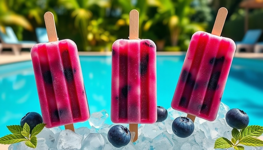 Refreshing sustainable cocktail popsicles by pool for summer