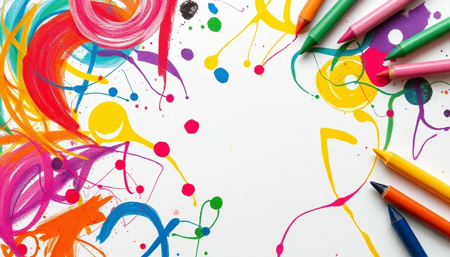 Vibrant abstract crayon drawing showcasing Crayola marketing campaigns for adults.