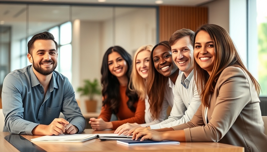 Lively business meeting showcasing the power of smiling.