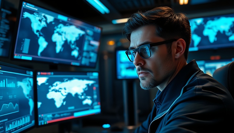 Tech-savvy individual analyzing ransomware statistics on multiple monitors.