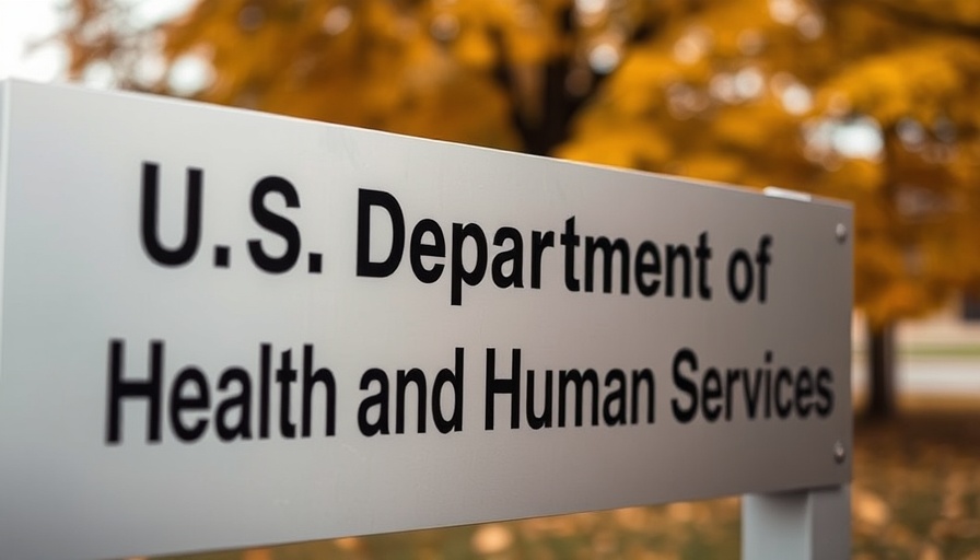 Sign for U.S. Department of Health and Human Services at entrance.
