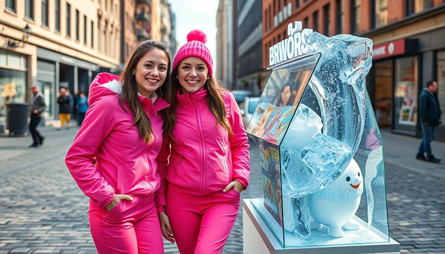 Young women promoting brand in experiential marketing strategies event.
