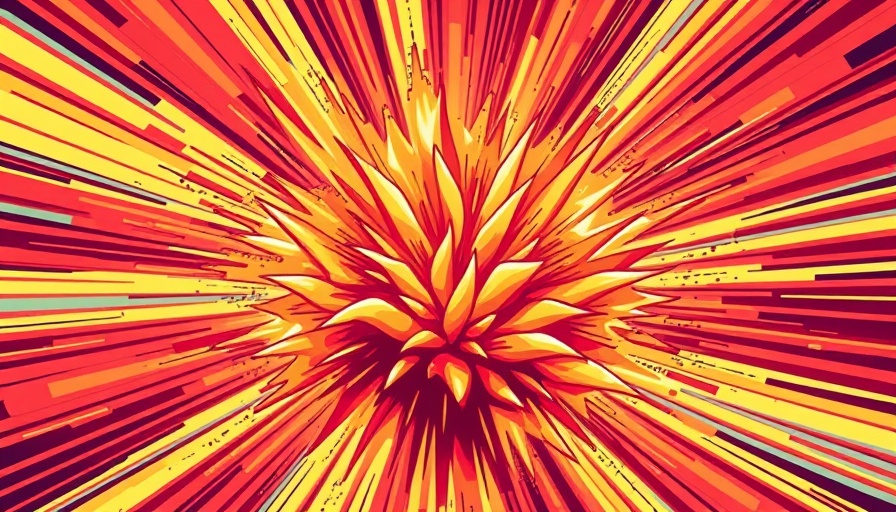 Vibrant explosion illustration, dynamic energy in cartoon style.