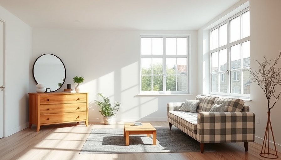 Minimalist bedroom interior, showcasing sustainable urban living trends 2025.