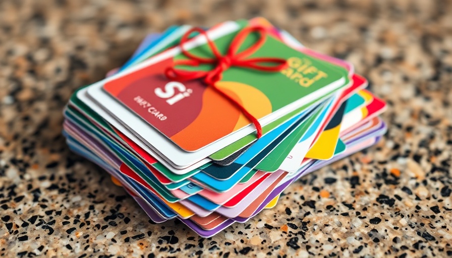 Creative repurposing of multiple colorful gift cards.