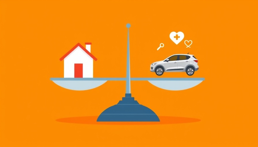 Illustration of prenuptial balance scale on orange background.