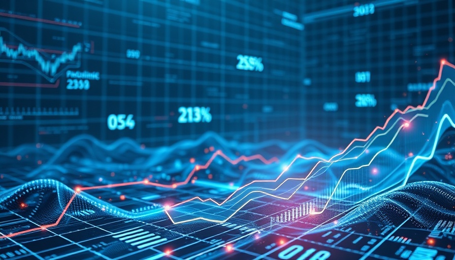 Futuristic landscape showing Meta's earnings driven by AI innovations.