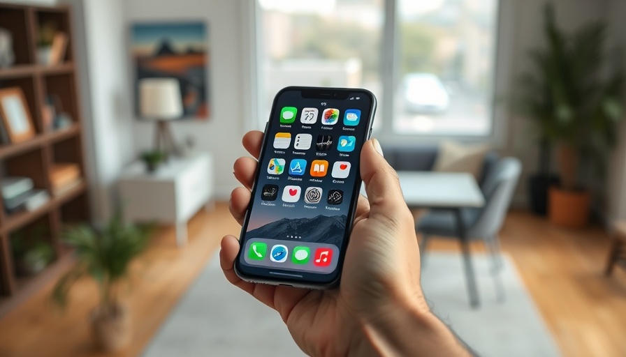 Hand holding smartphone displaying app icons, free technology help.