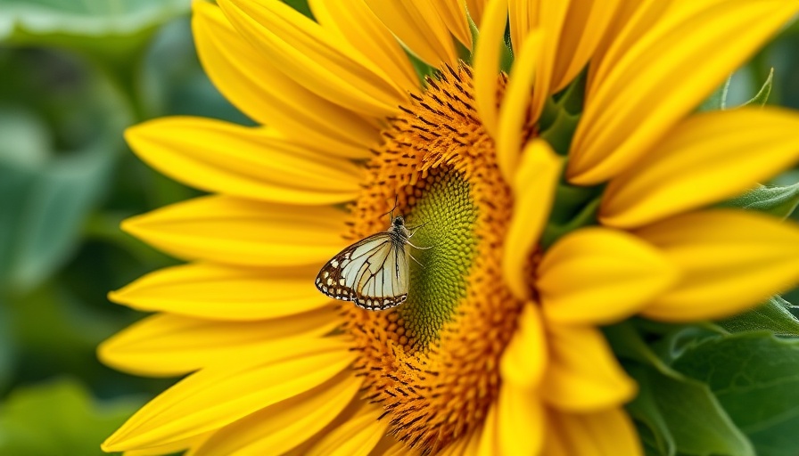 Eco-friendly gardening with a sunflower and butterfly