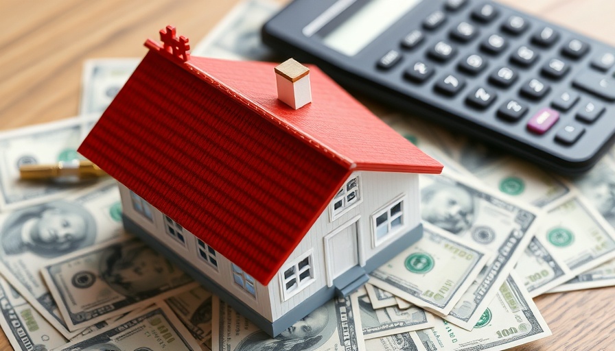 Model house on dollar bills with calculator symbolizing household debt increase 2025.