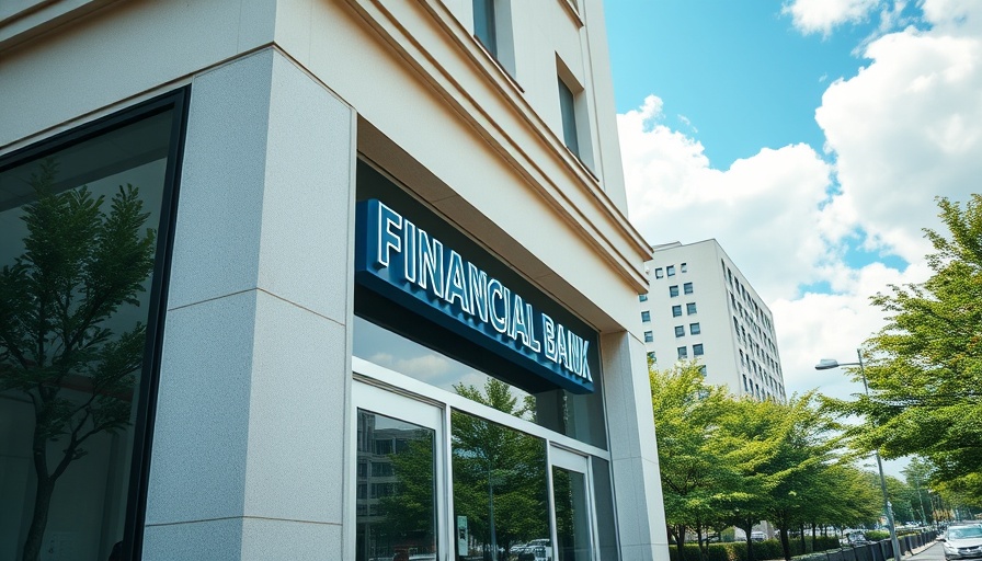 Modern office building sign with 'Upstart', reflecting glass, demand for auto loans.